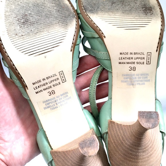 Vintage Mint Green Strappy Shoes - Picture 4 of 4